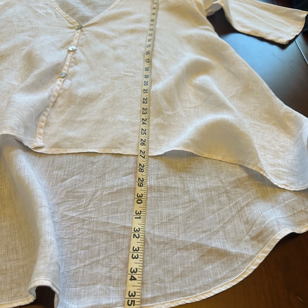 100% Linen Matchpoint Shell Button Blouse Lagenlo… - image 6